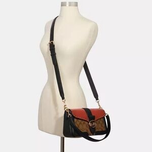 Georgie Shoulder Bag In Colorblock Signature Canvas With Rivets